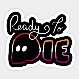 Ready To Die Emo Skull (Lesbian Colors) Sticker